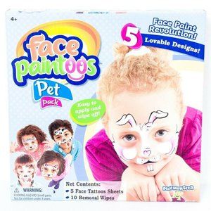 Face Paintoos Pet Pack New Face Paint Tattoo Sheet Halloween Costume Makeup Cat